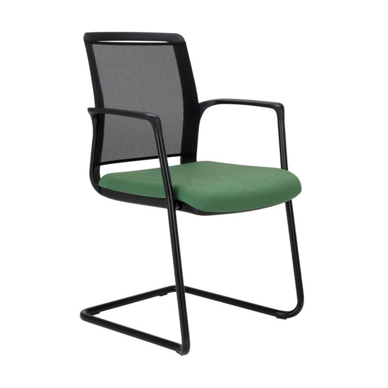 Infinity Mesh Meeting Chair on Black Cantilever Frame
