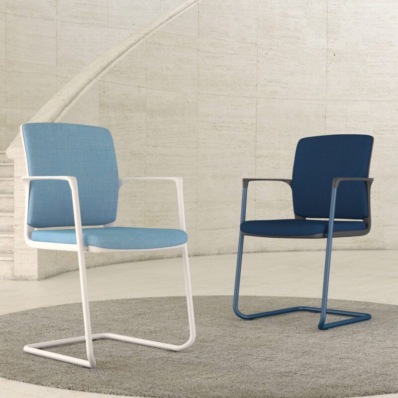 Infinity Meeting Chair on White Cantilever Frame - Image 3