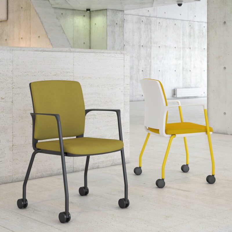 Infinity Meeting Chair - White 4 Legged Frame on Castors - Image 2