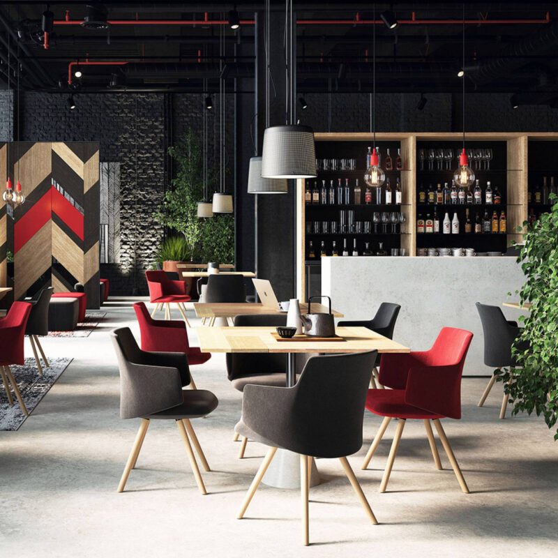 Milo Meeting Chair on Wooden Legs - Image 2