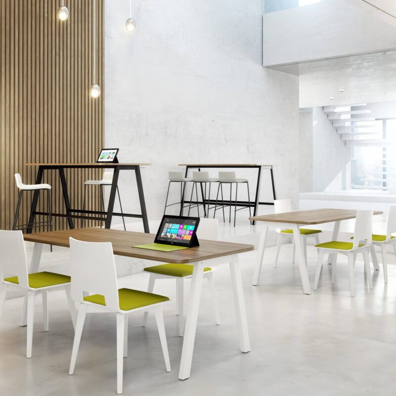 Multiply Wooden Shell Chair on Wood Legs with Seat Pad & Open Back - Image 4