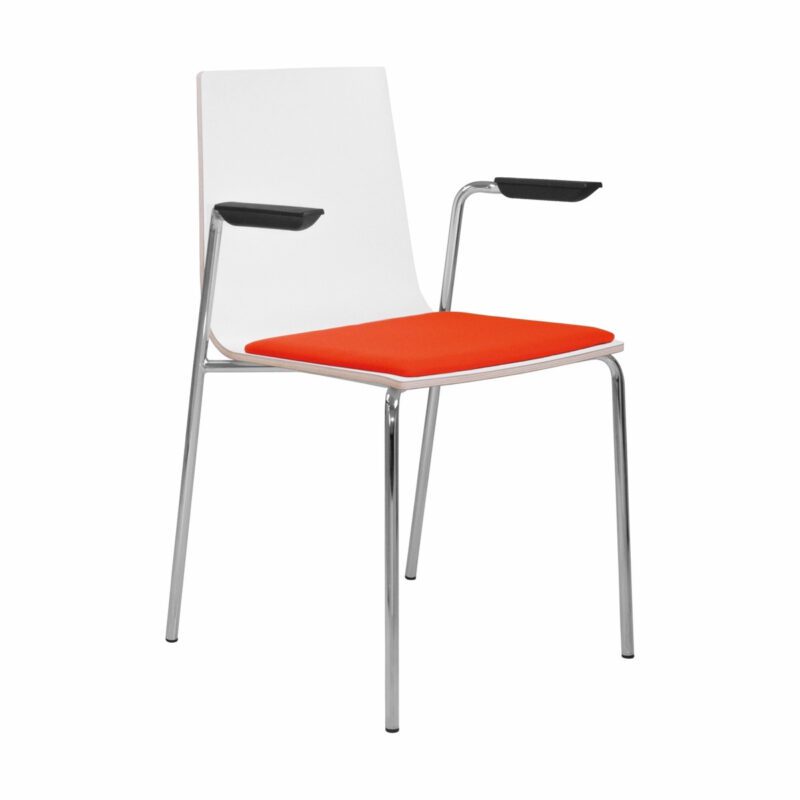 Multiply 4 Legged Wooden Shell Armchair with Seat Pad