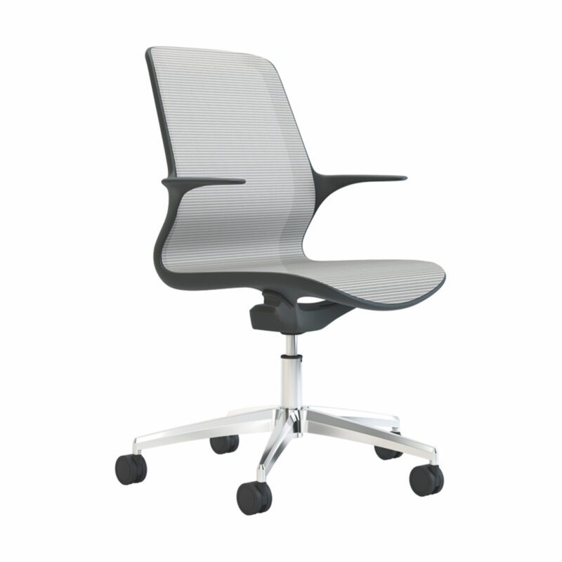 Tempo - White Mesh Black Shell Chair - Image 2