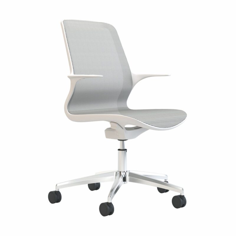 Tempo - White Mesh White Shell Chair - Image 2