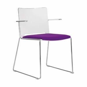 Vice Versa Sled Armchair with Plastic Shell & Seat Pad