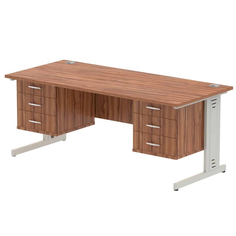 Impulse 1800mm Cable Managed Straight Desk With Two Fixed Pedestal - Image 29