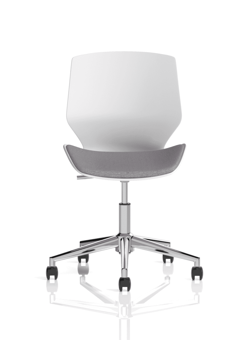Florence 5 Star Base White Frame Fabric Visitor Chair - Image 2