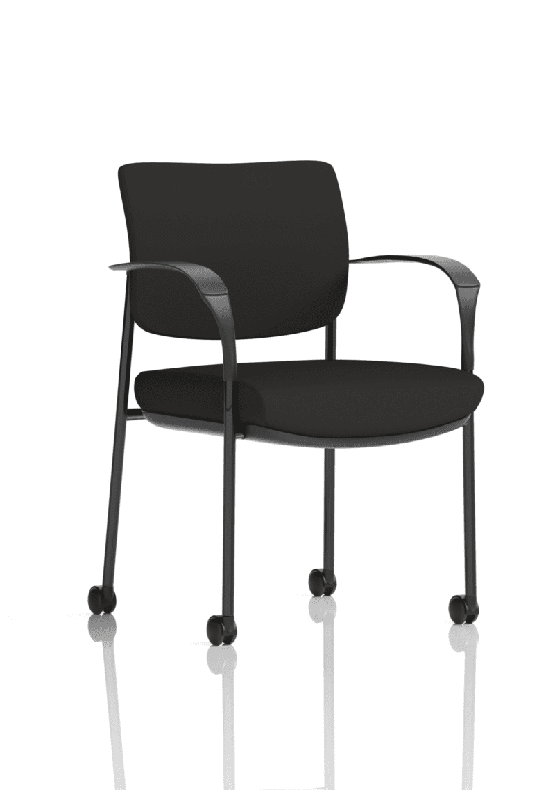 Brunswick Deluxe Medium Back Stacking Visitor Office Chair with Arms with Castors - Image 2