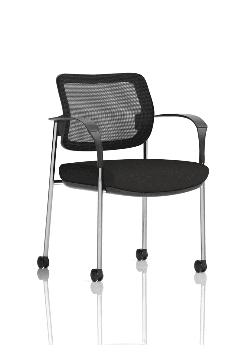 Brunswick Deluxe Medium Back Stacking Visitor Office Chair with Arms with Castors - Image 3