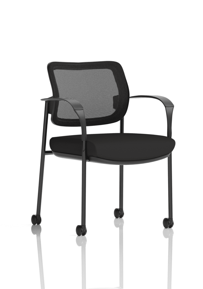 Brunswick Deluxe Medium Back Stacking Visitor Office Chair with Arms with Castors - Image 4