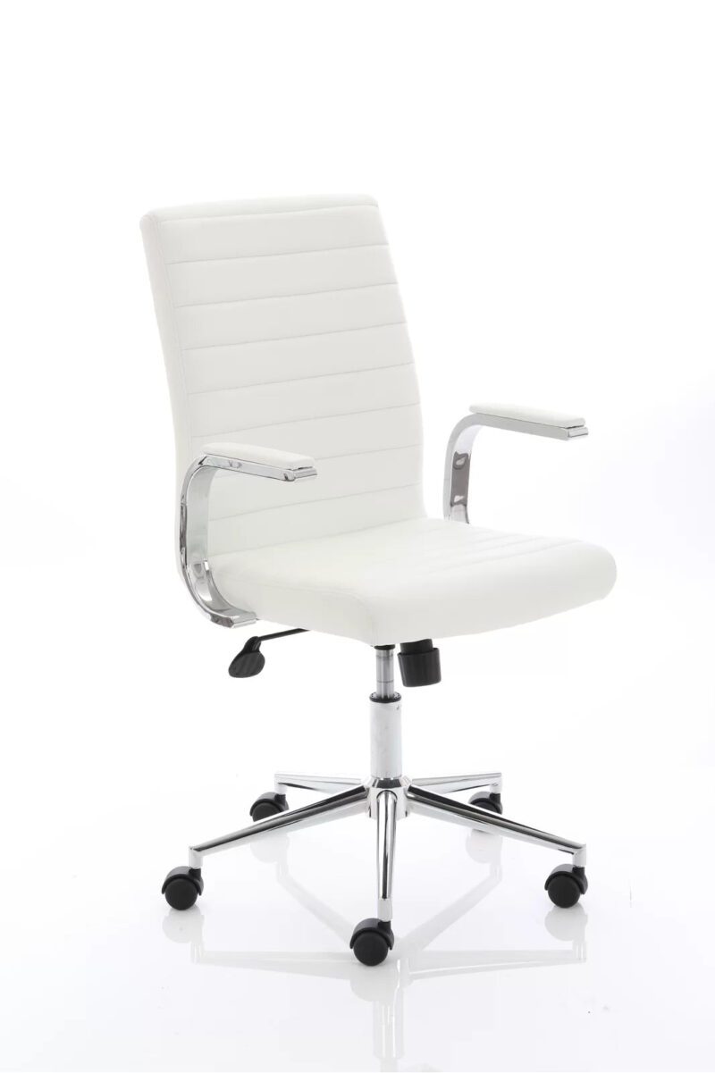Impulse 1600mm Cantilever Straight Desk With Mobile Pedestal and Ezra White Executive Chair - Image 24