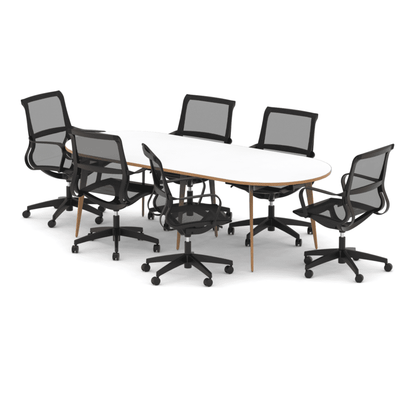 Oslo 2400mm Oval Boardroom Table With Set Of Executive Chairs - Image 2