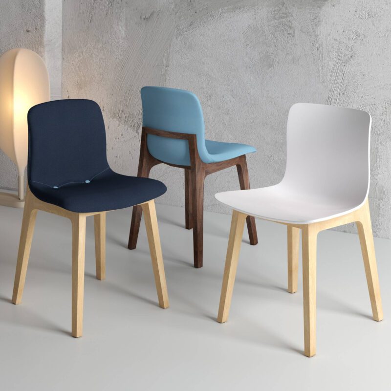 BILL Upholstered Chair on Wooden Legs - Image 2
