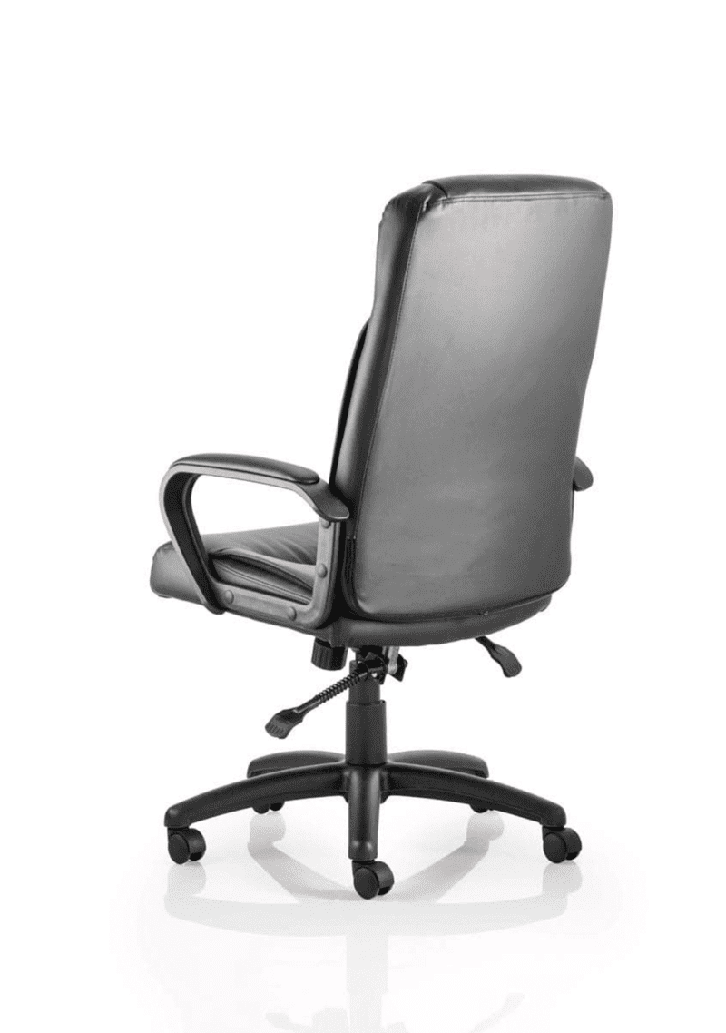 Plaza High Back Executive Black Leather Office Chair with Arms - Image 2