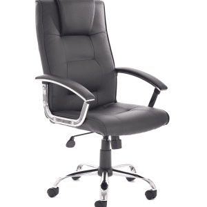 Thrift High Back Executive Black Leather Office Chair with Arms
