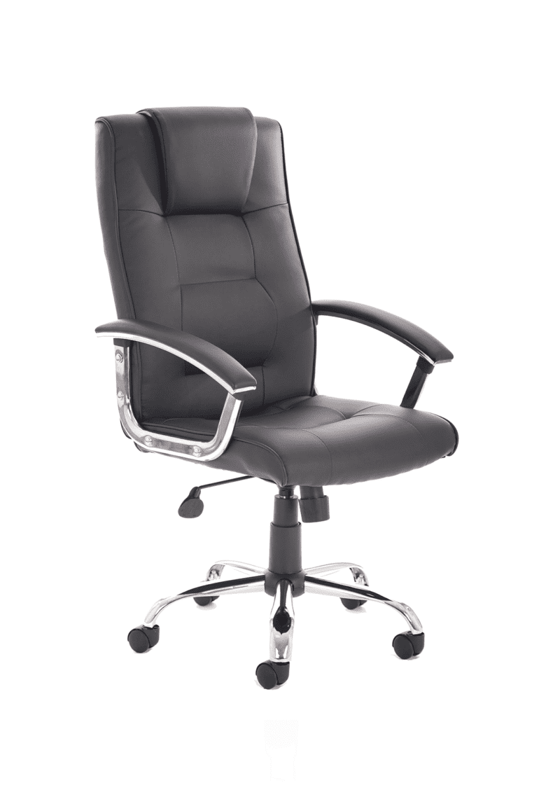 Thrift High Back Executive Black Leather Office Chair with Arms