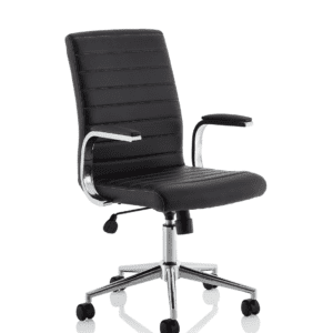 Ezra Medium Back Leather Executive Office Chair with Arms