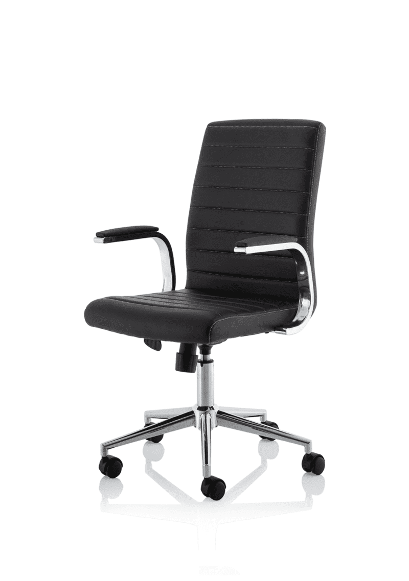 Ezra Medium Back Leather Executive Office Chair with Arms - Image 3