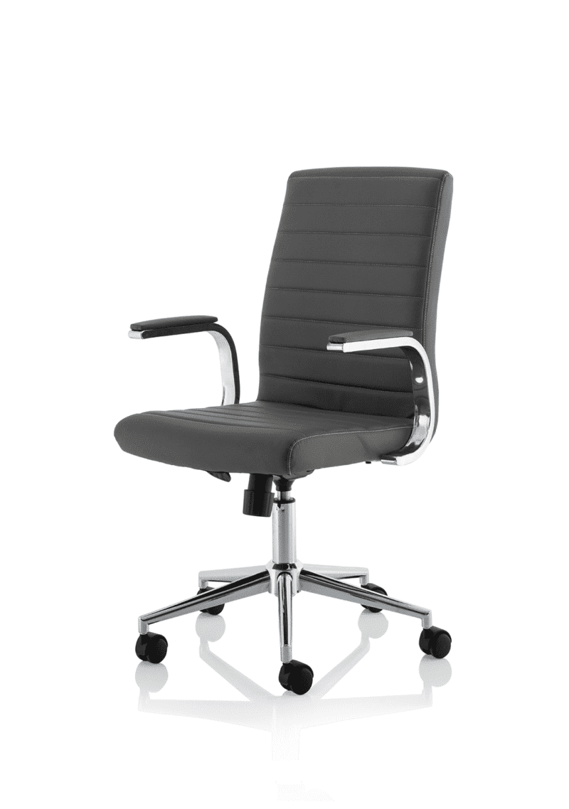 Ezra Medium Back Leather Executive Office Chair with Arms - Image 26