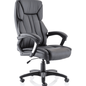 Stratford High Back Executive Black Leather Office Chair with Arms