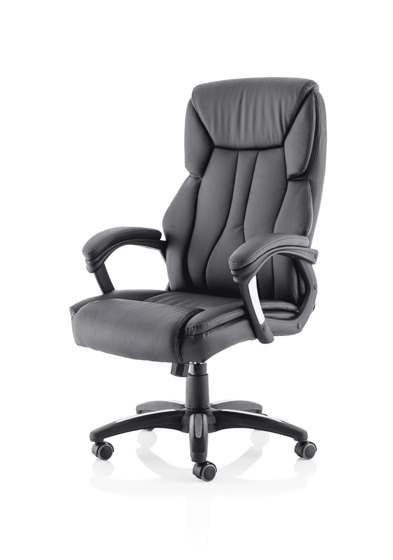 Stratford High Back Executive Black Leather Office Chair with Arms - Image 3