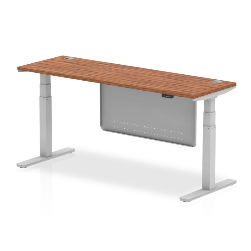 Air Height Adjustable Slimline Desk With Cable Ports With Steel Modesty Panel - Image 21