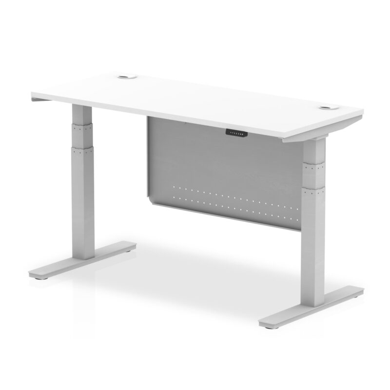 Air Height Adjustable Slimline Desk With Cable Ports With Steel Modesty Panel - Image 23