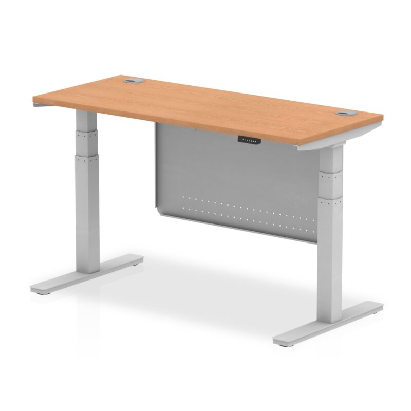 Air Height Adjustable Slimline Desk With Cable Ports With Steel Modesty Panel - Image 15