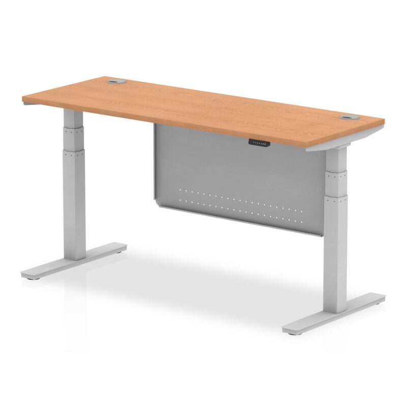 Air Height Adjustable Slimline Desk With Cable Ports With Steel Modesty Panel - Image 16