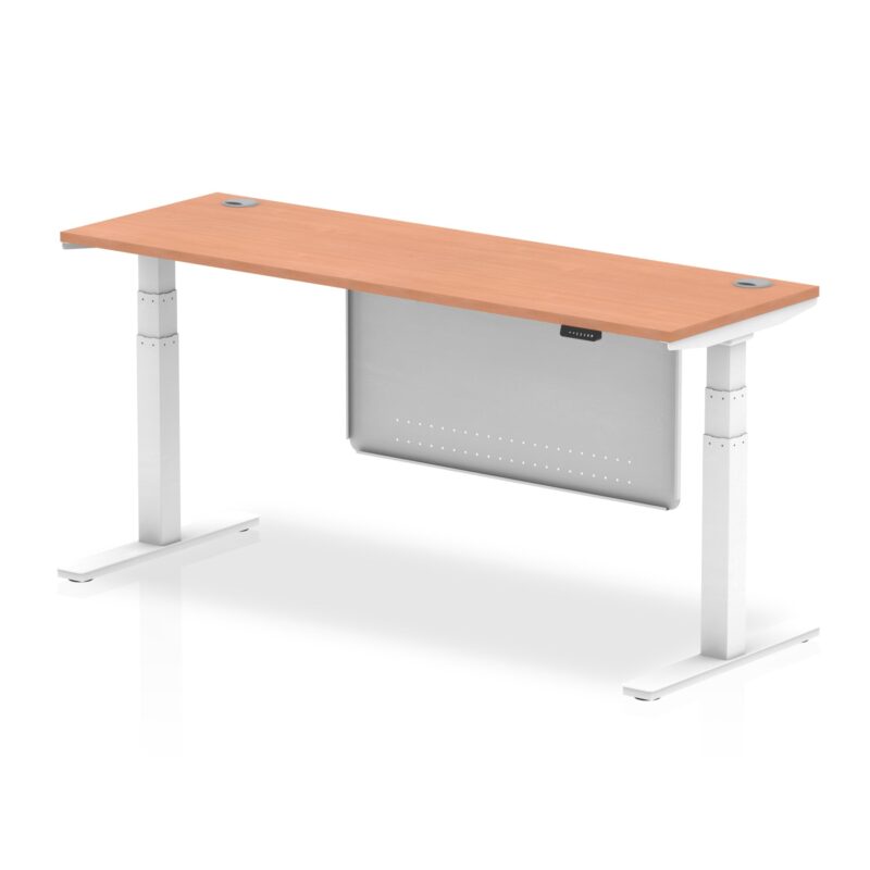Air Height Adjustable Slimline Desk With Cable Ports With Steel Modesty Panel - Image 29