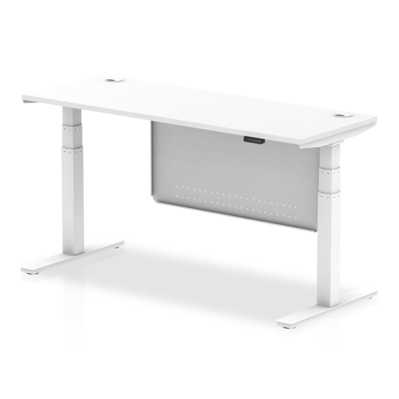Air Height Adjustable Slimline Desk With Cable Ports With Steel Modesty Panel - Image 48