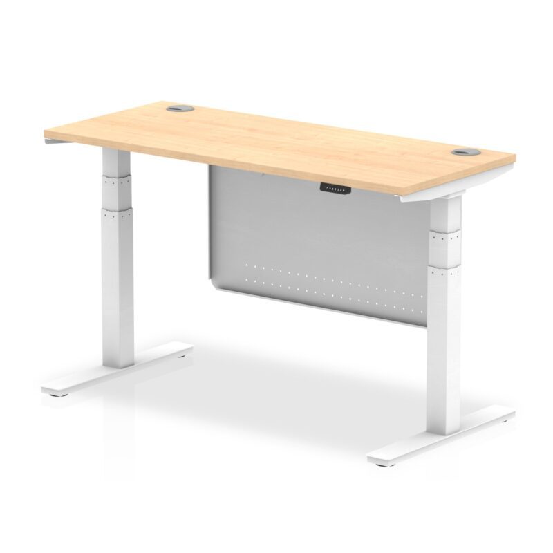 Air Height Adjustable Slimline Desk With Cable Ports With Steel Modesty Panel - Image 35