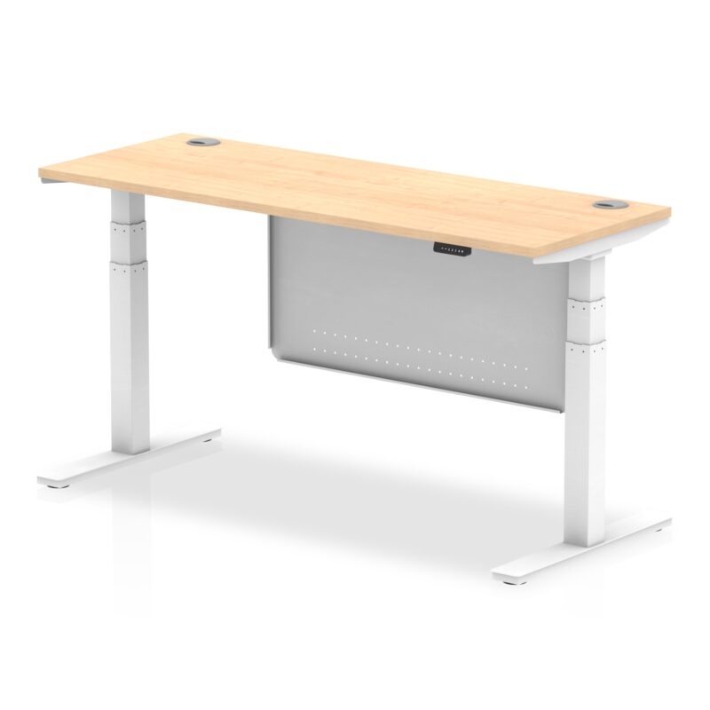 Air Height Adjustable Slimline Desk With Cable Ports With Steel Modesty Panel - Image 36