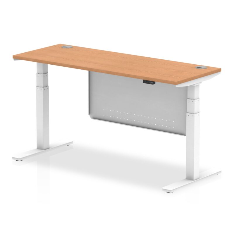 Air Height Adjustable Slimline Desk With Cable Ports With Steel Modesty Panel - Image 40