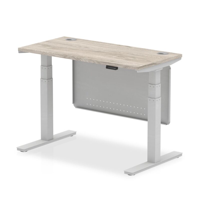 Air Height Adjustable Slimline Desk With Cable Ports With Steel Modesty Panel - Image 6