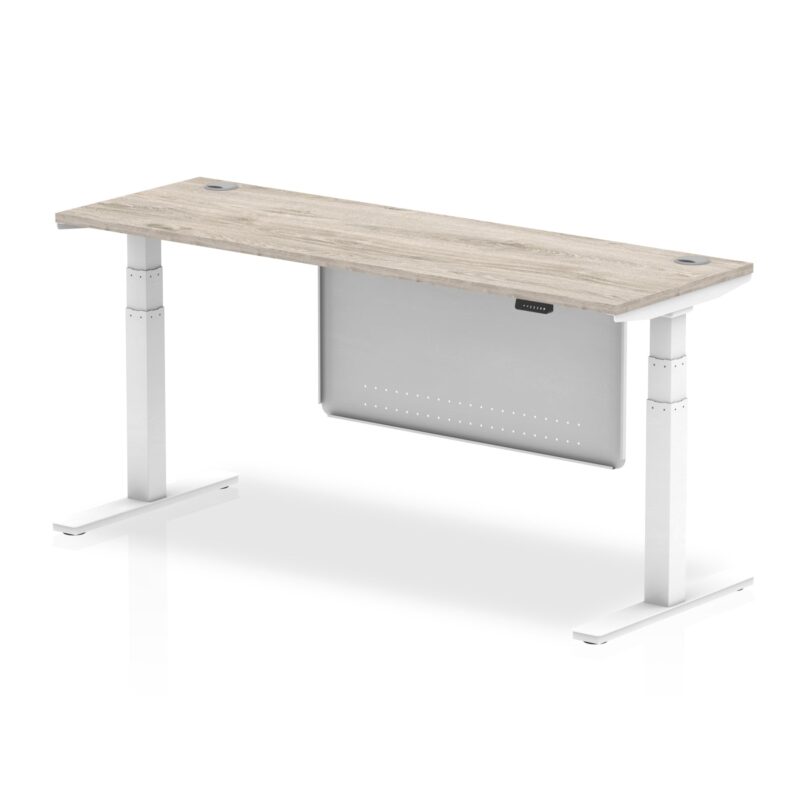 Air Height Adjustable Slimline Desk With Cable Ports With Steel Modesty Panel - Image 33