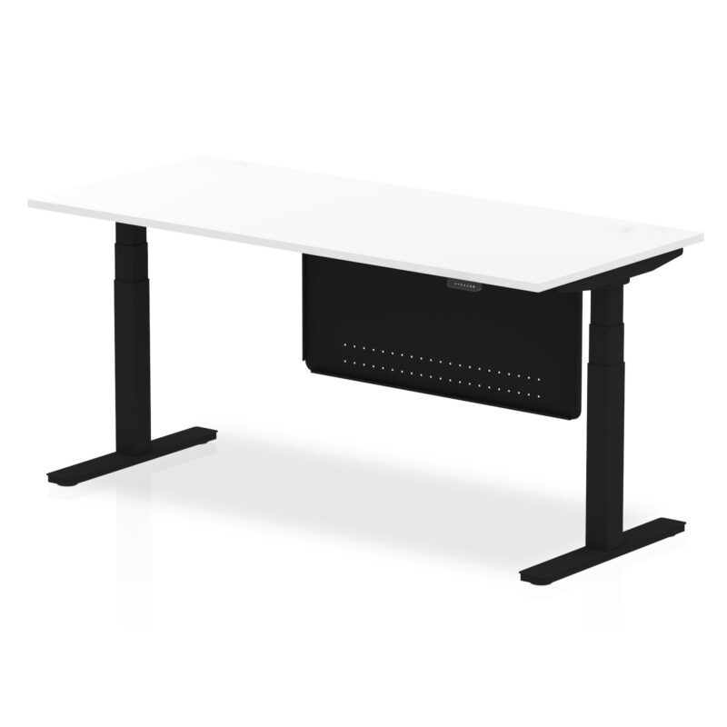 Air Height Adjustable Desk without Cable Ports with Steel Modesty Panel - Image 75