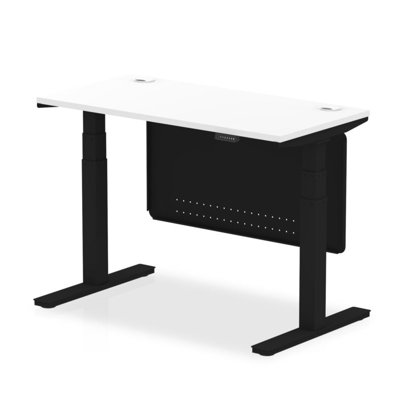 Air Height Adjustable Slimline Desk With Cable Ports With Steel Modesty Panel - Image 69