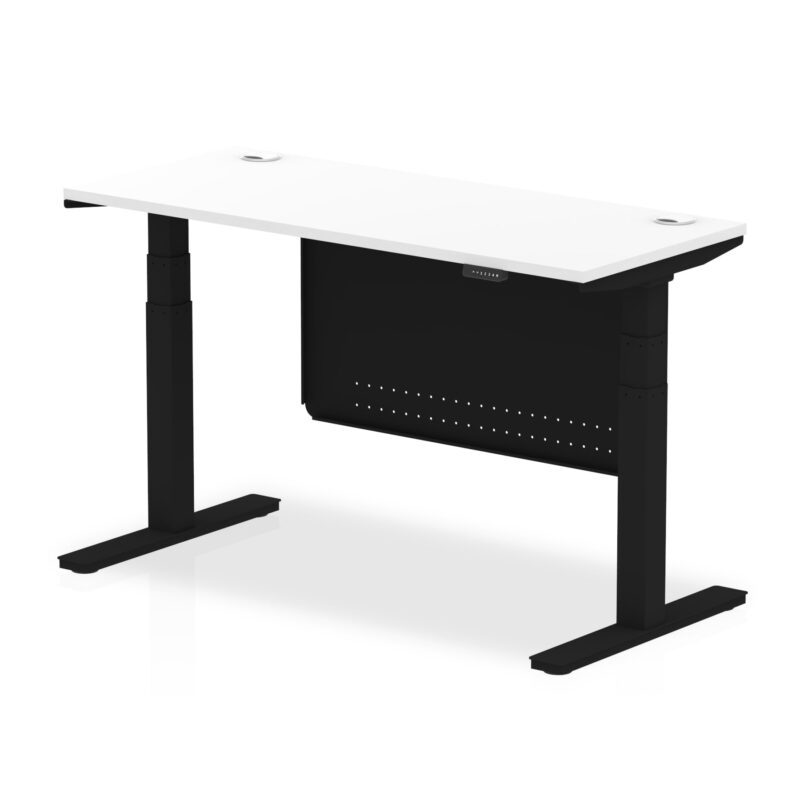 Air Height Adjustable Slimline Desk With Cable Ports With Steel Modesty Panel - Image 70