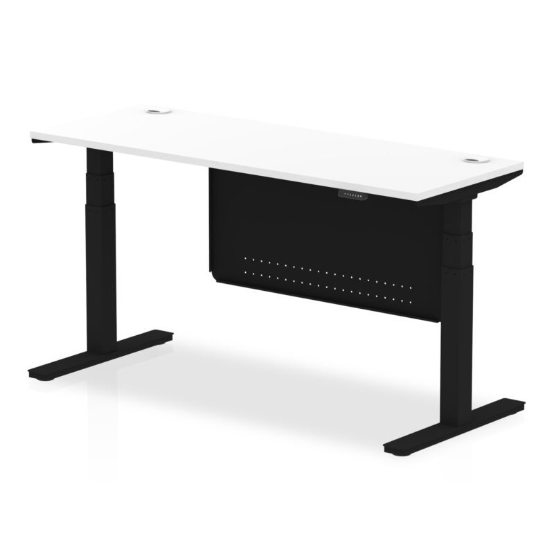 Air Height Adjustable Slimline Desk With Cable Ports With Steel Modesty Panel - Image 71