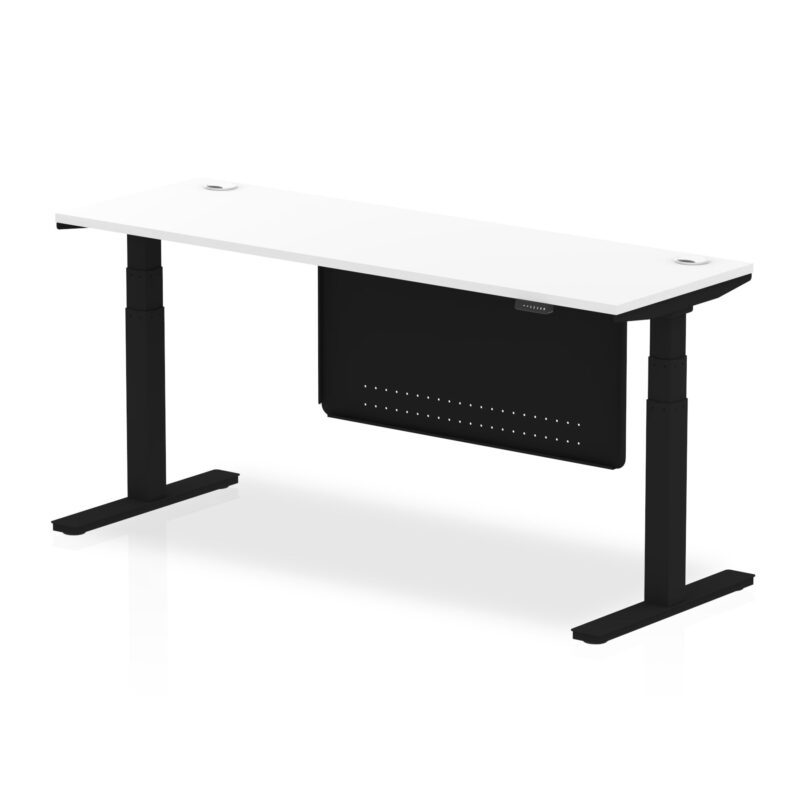 Air Height Adjustable Slimline Desk With Cable Ports With Steel Modesty Panel - Image 72