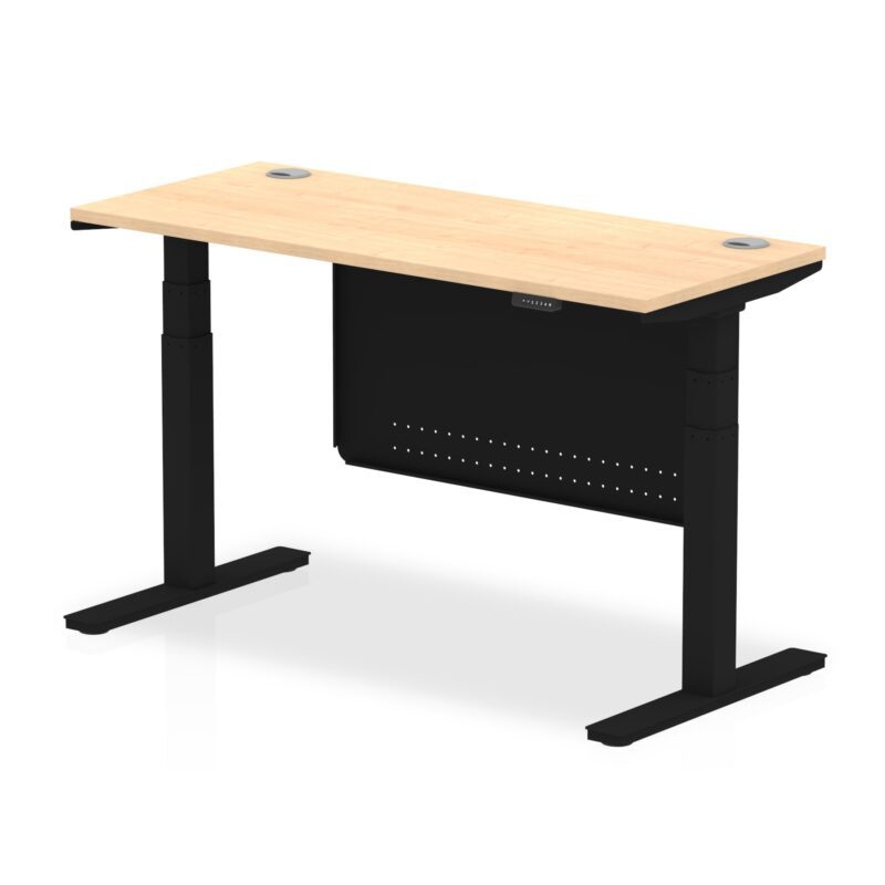 Air Height Adjustable Slimline Desk With Cable Ports With Steel Modesty Panel - Image 58