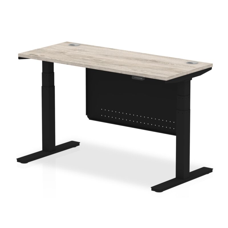 Air Height Adjustable Slimline Desk With Cable Ports With Steel Modesty Panel - Image 54