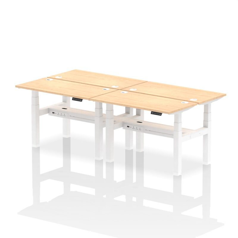 Air Back-to-Back Slimline Height Adjustable Bench Desk - 4 Person - Image 9