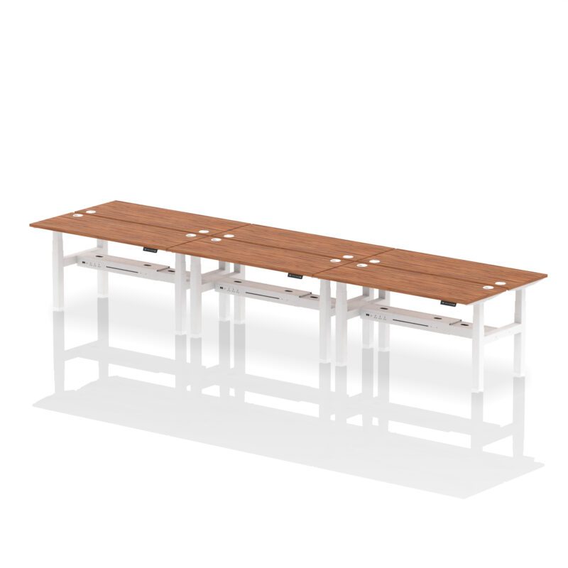 Air Back-to-Back Slimline Height Adjustable Bench Desk - 6 Person - Image 83