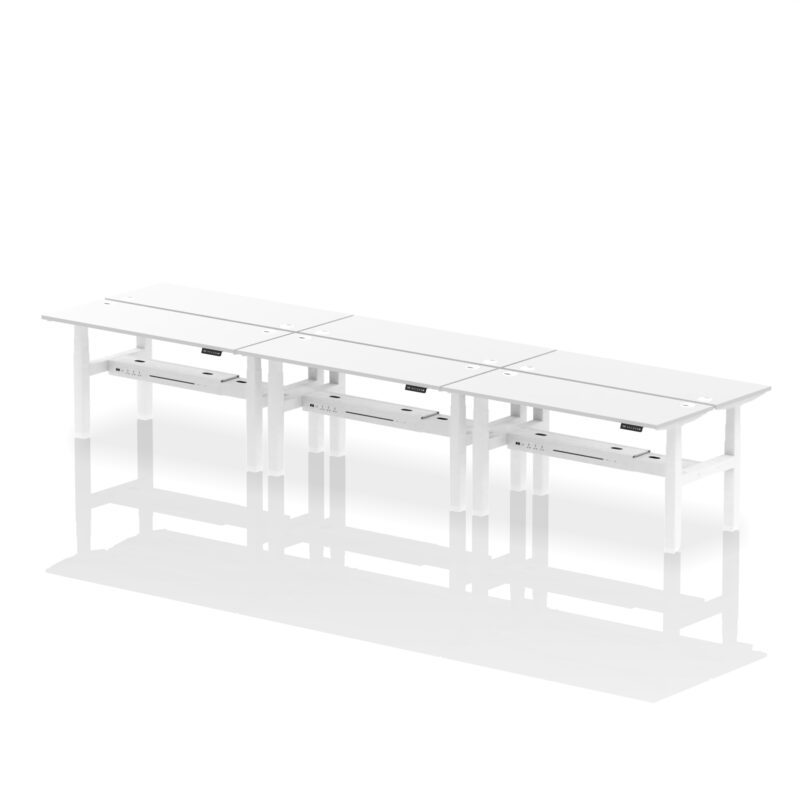 Air Back-to-Back Slimline Height Adjustable Bench Desk - 6 Person - Image 84