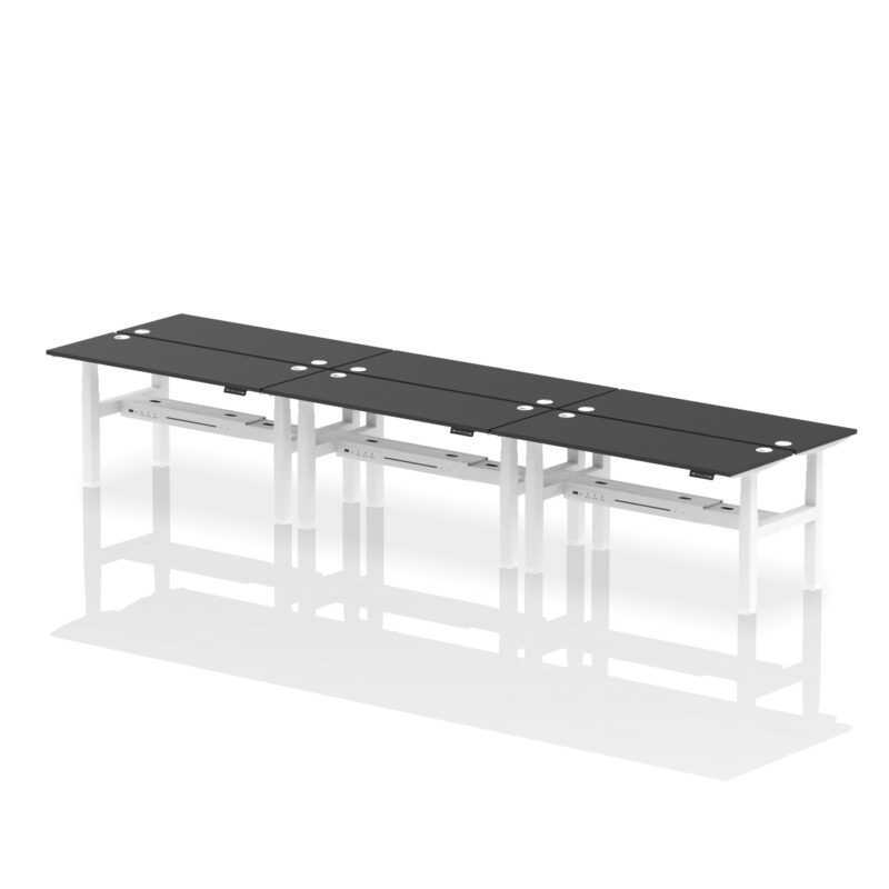 Air Back-to-Back Slimline Height Adjustable Bench Desk - 6 Person - Image 80