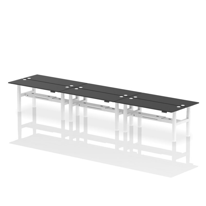 Air Back-to-Back Slimline Height Adjustable Bench Desk - 6 Person - Image 78