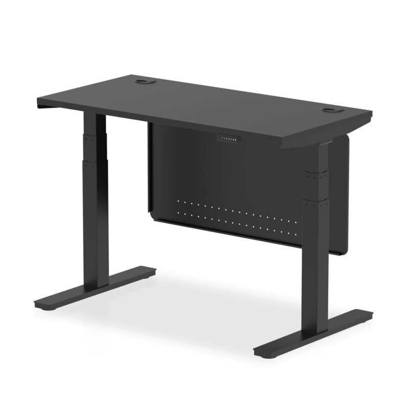 Air Height Adjustable Slimline Desk With Cable Ports With Steel Modesty Panel - Image 73