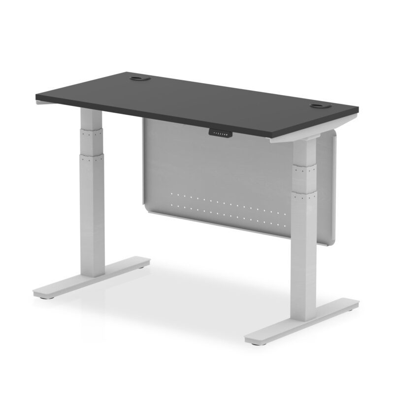 Air Height Adjustable Slimline Desk With Cable Ports With Steel Modesty Panel - Image 74